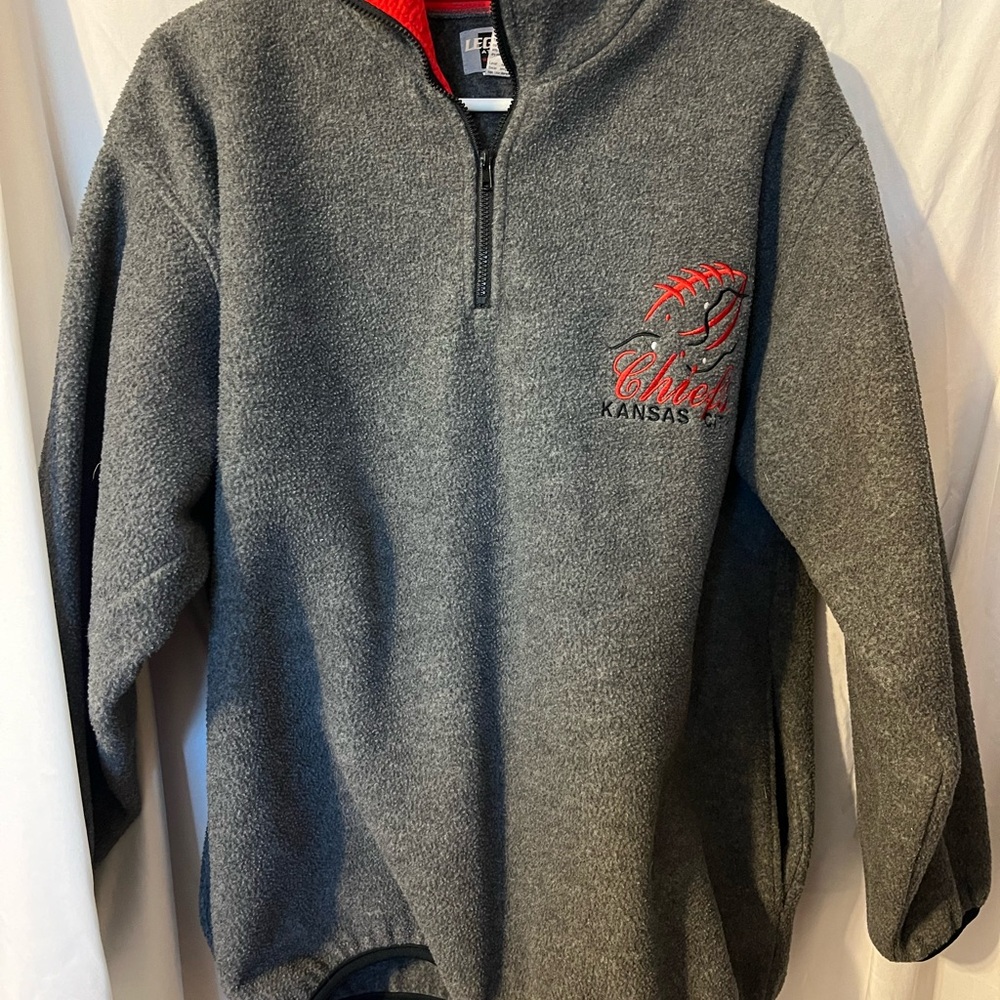 KANSAS CITY CHIEFS VINTAGE PULLOVER 1/4 ZIP LEGENDS SWEATER SHIRT